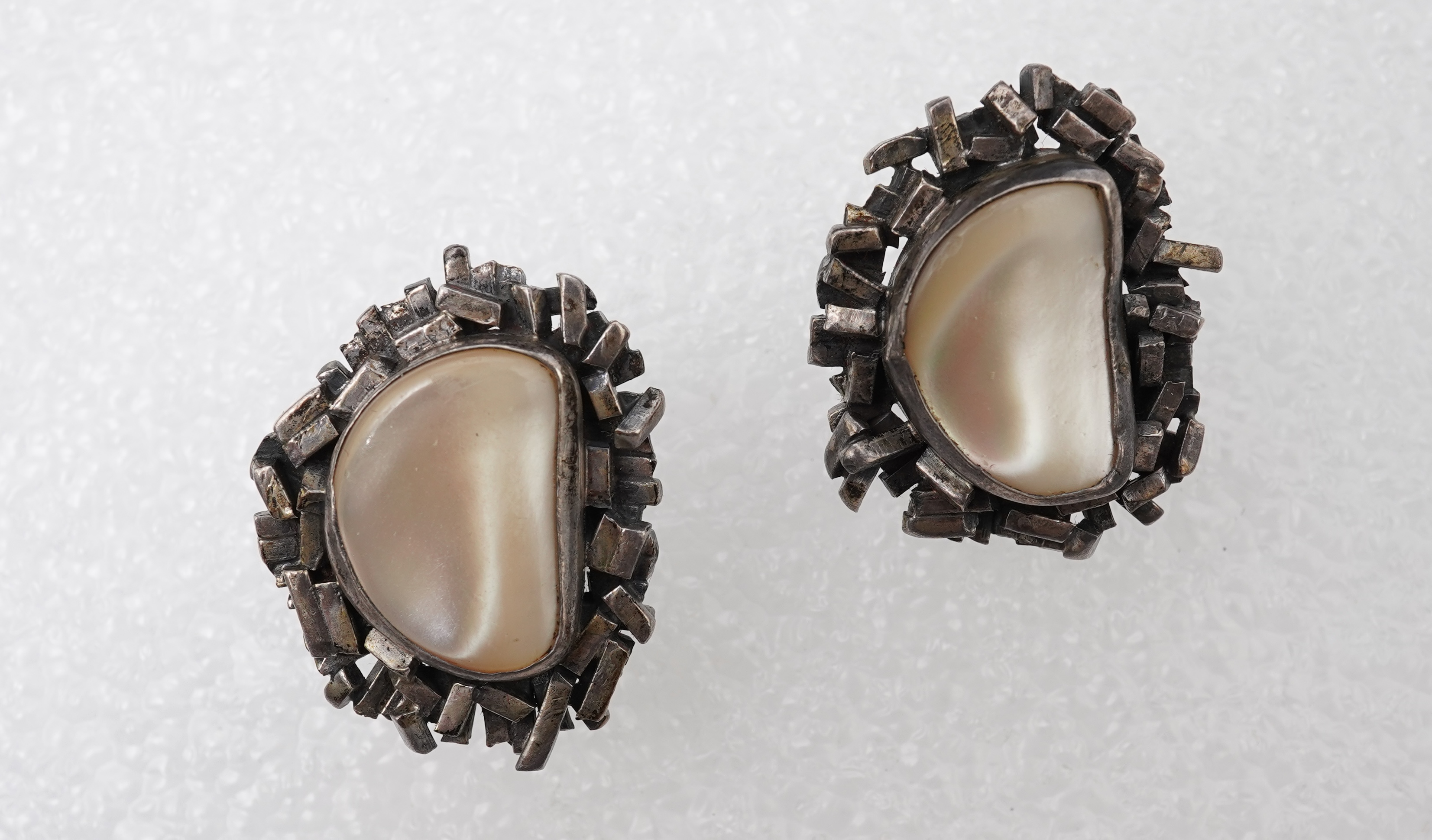 Attributed to Rachel Gera (1936-2023), a pair of mother of pearl cufflinks, Israel, 1970s